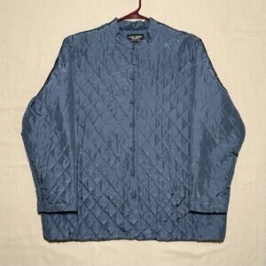 Carol Little Saint Tropez 100% Silk Jacket Quilted w/ Iridescent Beading Sz 16